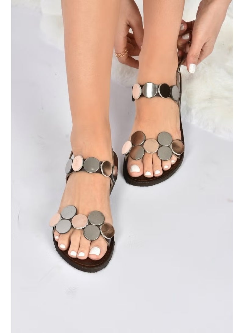 Fox Shoes Brown Genuine Leather Women's Sandals K374680603 - Image 2